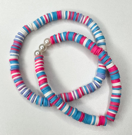 Set of 2 multi colored bracelets